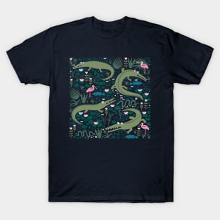 American Alligators and Roseate Spoonbills - cute animal design by Cecca Designs T-Shirt